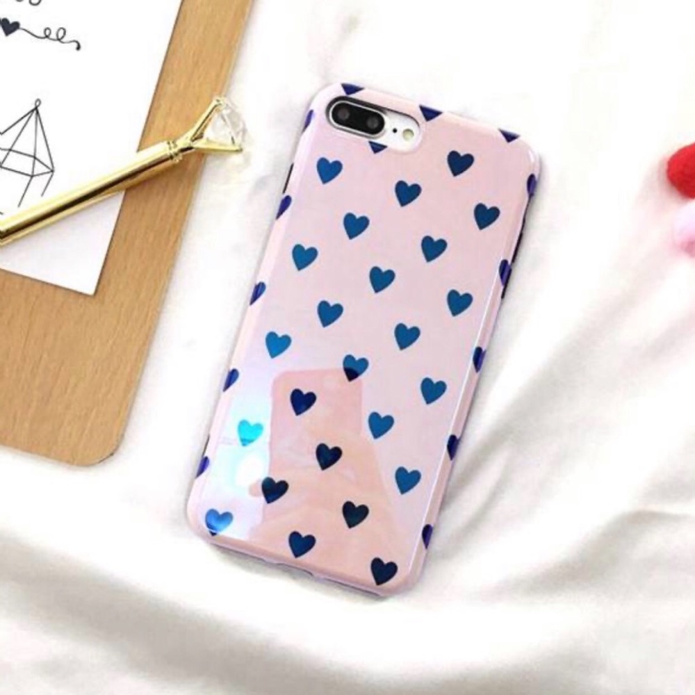 iPhone Pink Polka Hearts Case